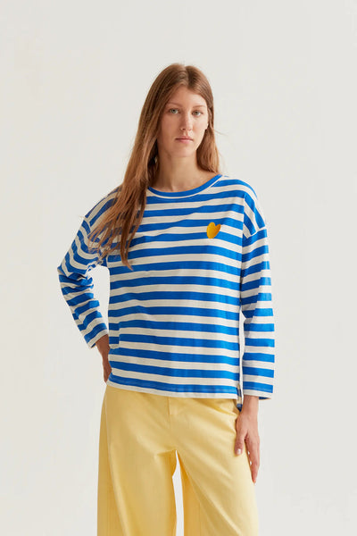 Compania Fantastica Stripe Long Sleeve T-Shirt - Blue