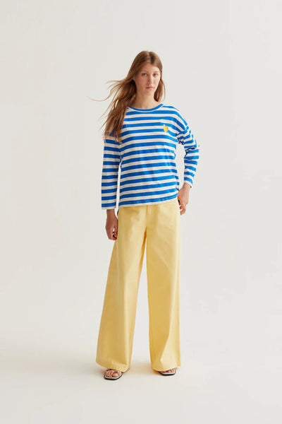 Compania Fantastica Stripe Long Sleeve T-Shirt - Blue