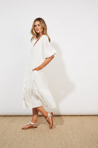 Haven Naxos Broderie Anglaise Dress - Coconut