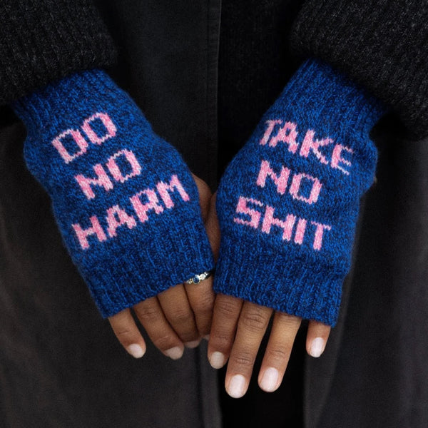 Black & Beech Do No Harm Take No Shit Wrist Warmers in Cliona