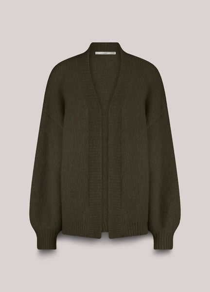 Summum Woman Sofie Cardigan with Puff Sleeves - Dark Camo