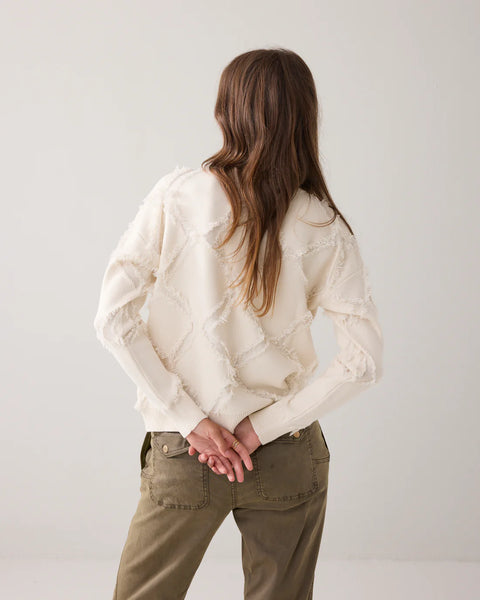 Summum Woman Sweater with Knitted-in-plaid pattern - Ivory