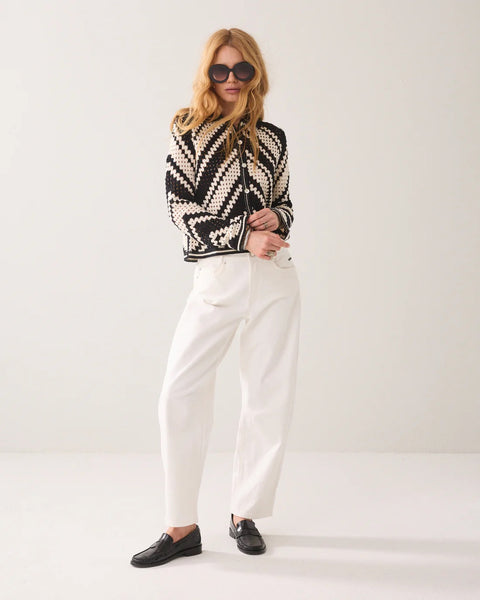 Summum Woman Crochet Cardigan with Diagonal Pattern