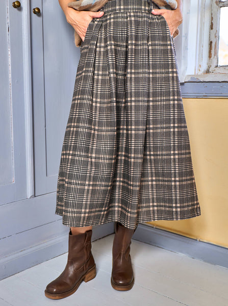 Black Colour BCYork Check Skirt - Black