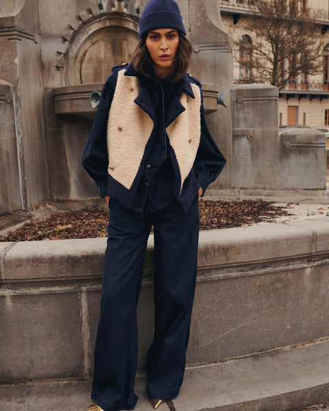 Summum Woman Gilet in Boucle Blend - Navy