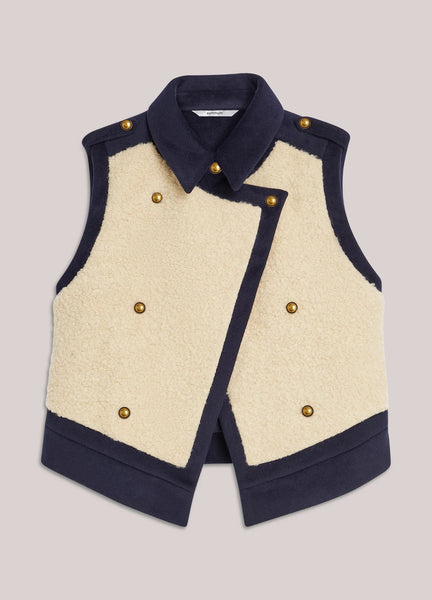 Summum Woman Gilet in Boucle Blend - Navy