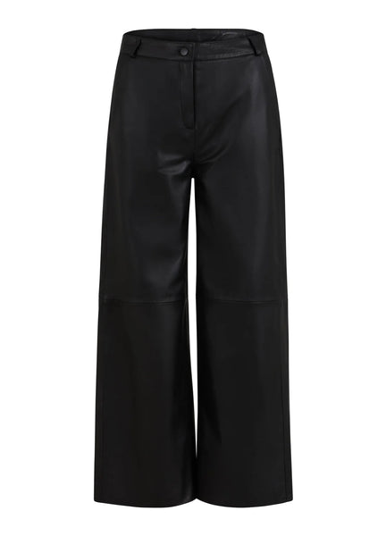 Coster Copenhagen Petra Leather Ankle Trousers - Black