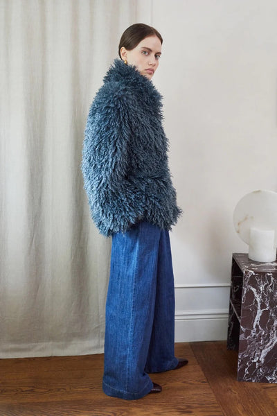 Vi.ve.re Charlie Shaggy Coat - Teal