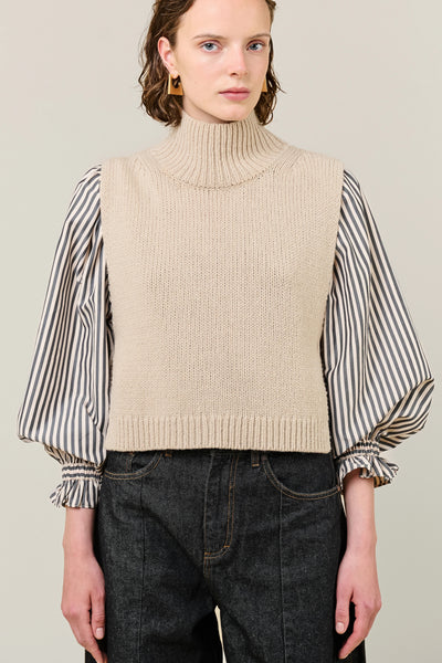 VI.VE.RE Daya Knit Tabard - Beige