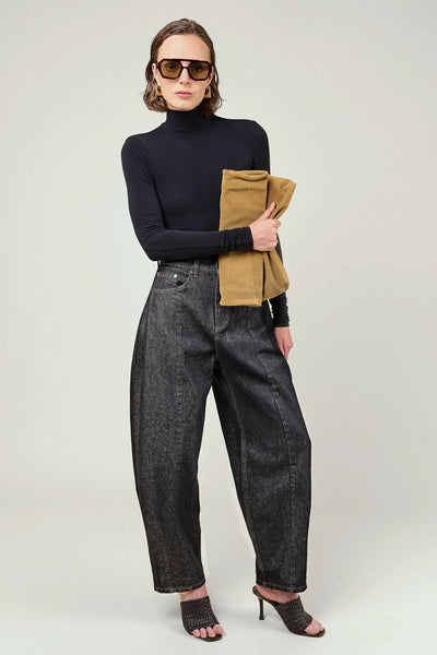 VI.VE.RE Naya Barrel Leg Jeans - Black