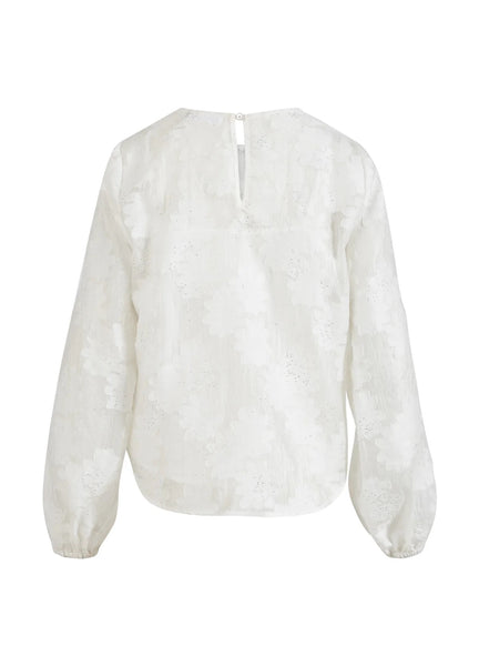 Coster Copenhagen Lace Blouse with Balloon Sleeve - White