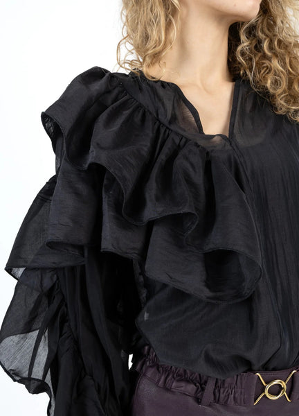 Coster Copenhagen Blouse with Ruffles - Black