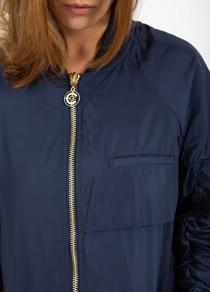 Coster Copenhagen Long Bomber Jacket - Navy