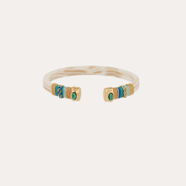 Gas Bijoux Sarina Acetate Bracelet - Ivory Gold-plated