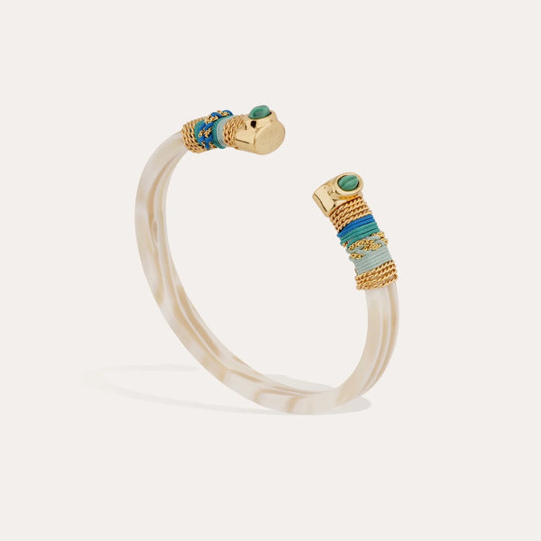 Gas Bijoux Sarina Acetate Bracelet - Ivory Gold-plated