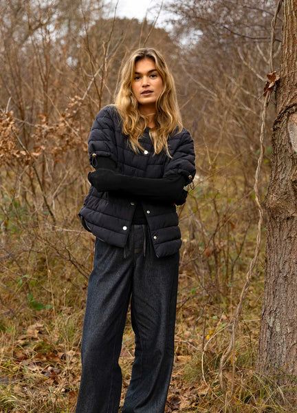 Coster Copenhagen CCHeart Asta Quilted Short Sleeve Jacket - Black