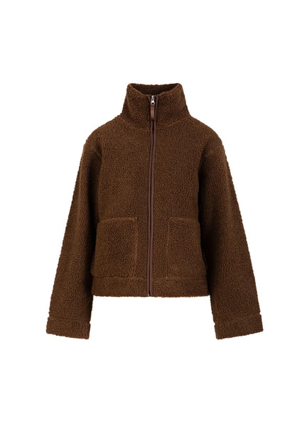 Coster Copenhagen Jamie Fleece Zip Sweater - Chocolate Brown