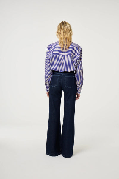 Fabienne Chapot Alex Heart Blouse - Cosy White / Royal Cobalt Blue