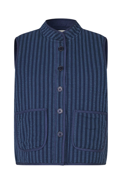 Lollys Laundry CairoLL Quilted Vest - Navy Stripe