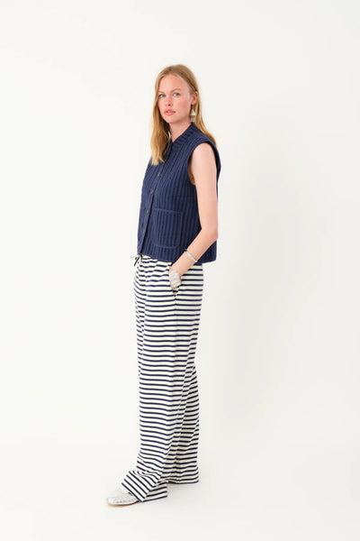 Lollys Laundry CairoLL Quilted Vest - Navy Stripe