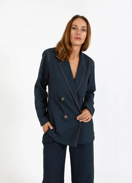 Coster Copenhagen Double Breasted Blazer - Night Blue