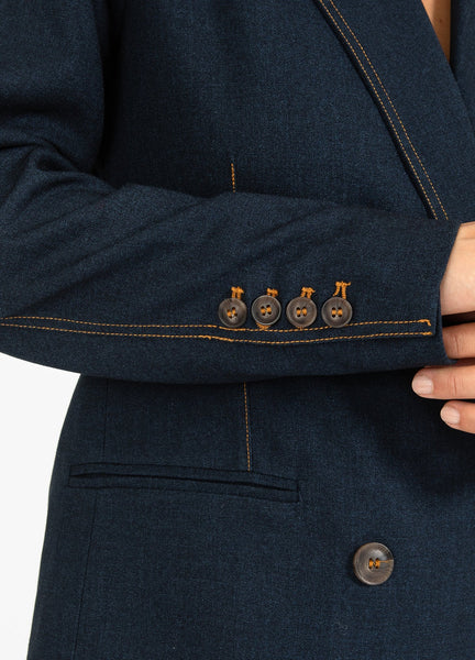 Coster Copenhagen Double Breasted Blazer - Night Blue