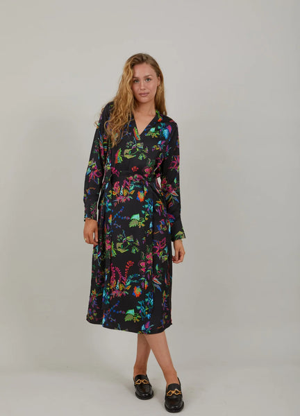 Coster Copenhagen V Neck Belted Dress - Glow Print