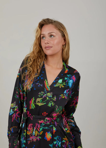 Coster Copenhagen V Neck Belted Dress - Glow Print