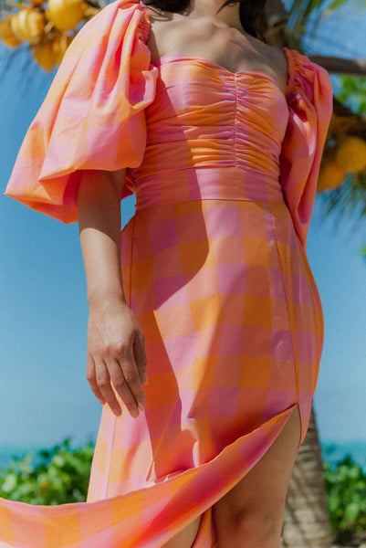 Sundress Violette Long Dress - Orange & Pink