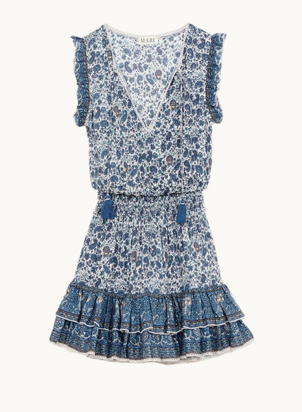 M.A.B.E. Apparel Esti Print Sundress - Blue