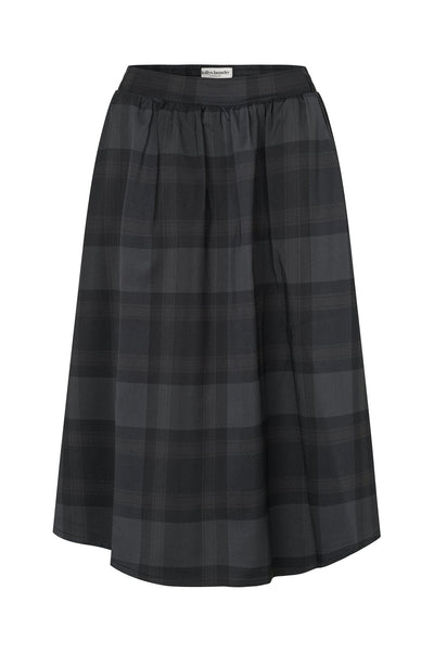 Lollys Laundry EllaLL Check Midi Skirt - Dark Grey