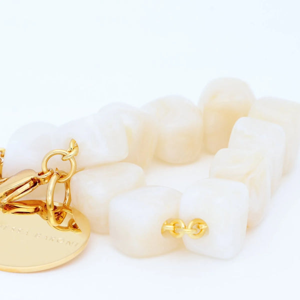 VANESSA BARONI Mini Organic Shaped Bracelet - Pearl Marble