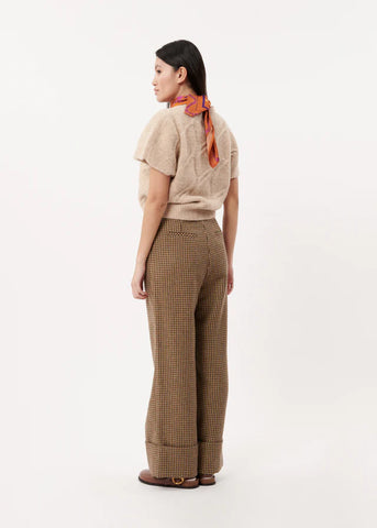 FRNCH Pia Wide Leg Trousers - Sand