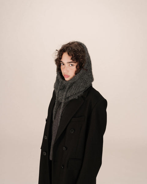 Grace & Mila Samurai Knitted Hood - Anthracite