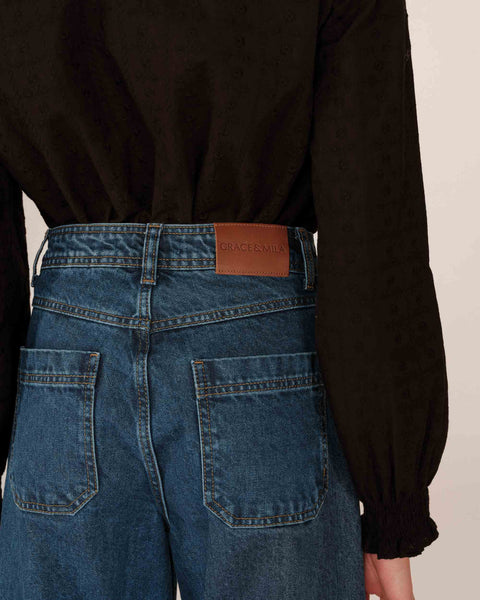 Grace & Mila Jonas 7/8 Jean - Denim Medium Blue