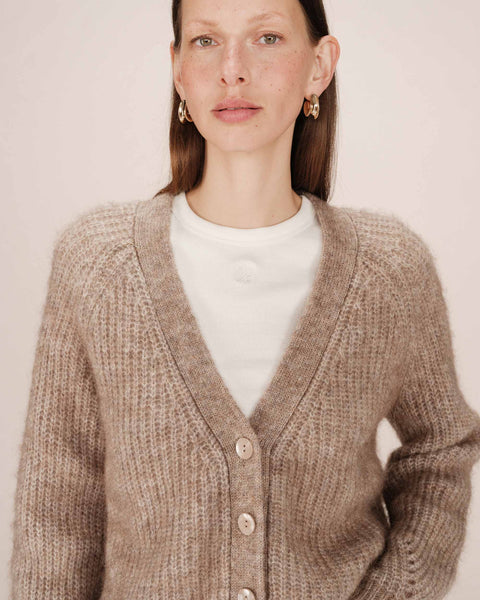 Grace & Mila Saluda Knitted Cardigan - Greige