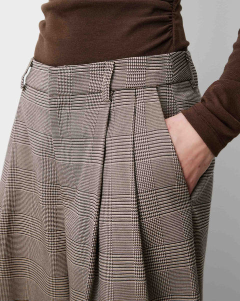 Grace & Mila Arnold Wide Leg Prince Of Wales Culottes - Beige
