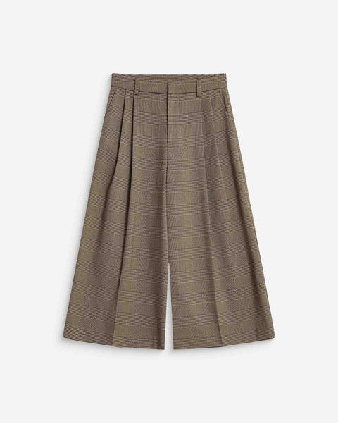 Grace & Mila Arnold Wide Leg Prince Of Wales Culottes - Beige