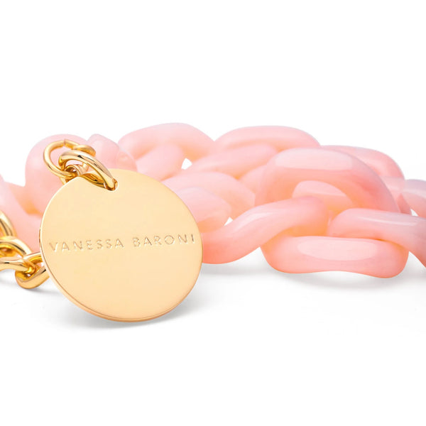 VANESSA BARONI Flat Chain Bracelet - Peach Sorbet