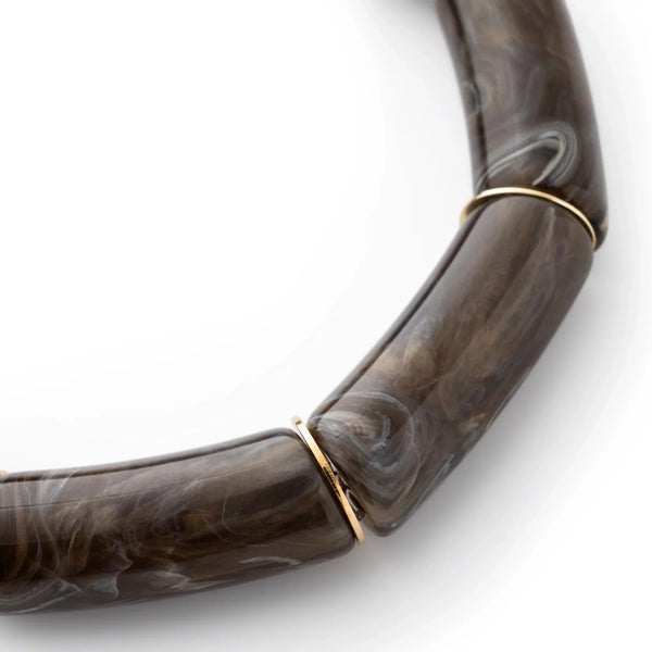 Vanessa Baroni Flex Bracelet - Dark Brown Marble