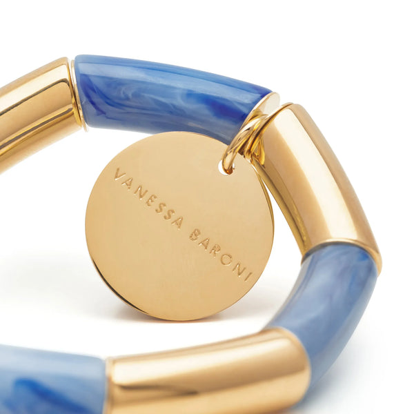 Vanessa Baroni Flex Bracelet Gold - Ocean Blue