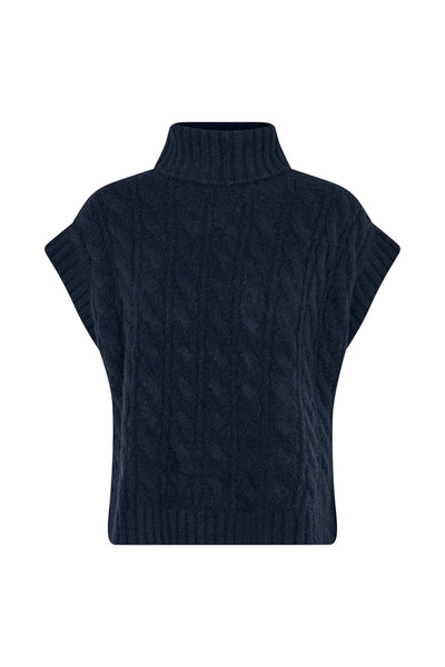 Lollys Laundry FresnoLL Knitted Polo Vest - Dark Navy
