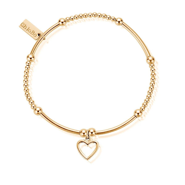 ChloBo Cute Mini open Heart Bracelet - Gold