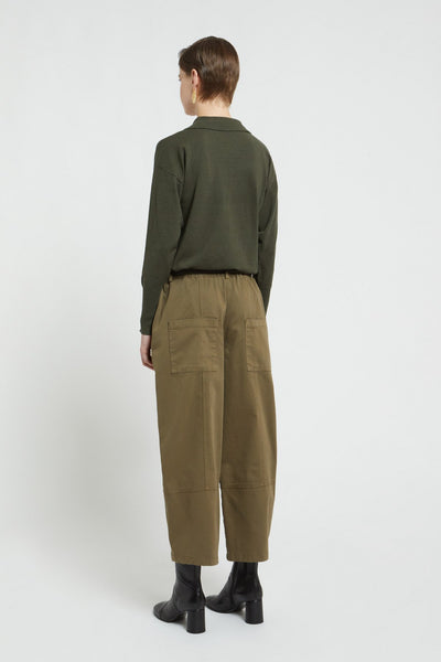 Ottod'Ame Gaberdine Balloon Trousers - Khaki