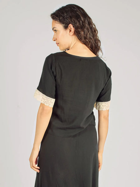 Traffic People Whisper Lace Top - Black