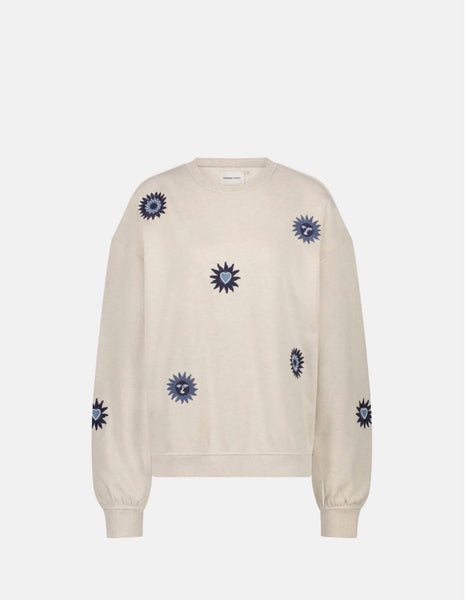 Fabienne Chapot Luna Embroidered Sweatshirt - Oatmeal Melange