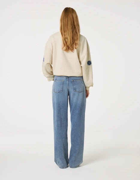 Fabienne Chapot Luna Embroidered Sweatshirt - Oatmeal Melange