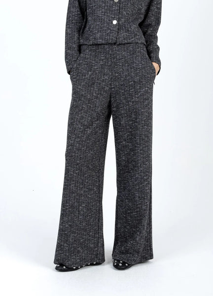 Coster Copenhagen Knitted High Waist Trouser - Black/Grey