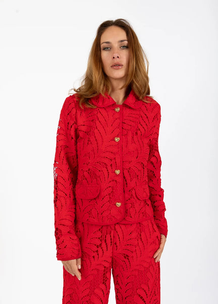 Coster Copenhagen Lace Blouse - Scarlet Red