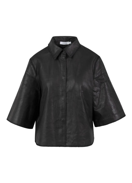 Coster Copenhagen Leather Overshirt - Black